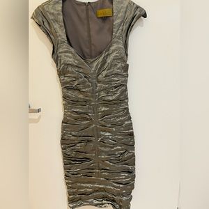 Nicole Miller | Silver metal Cocktail Dress 4
